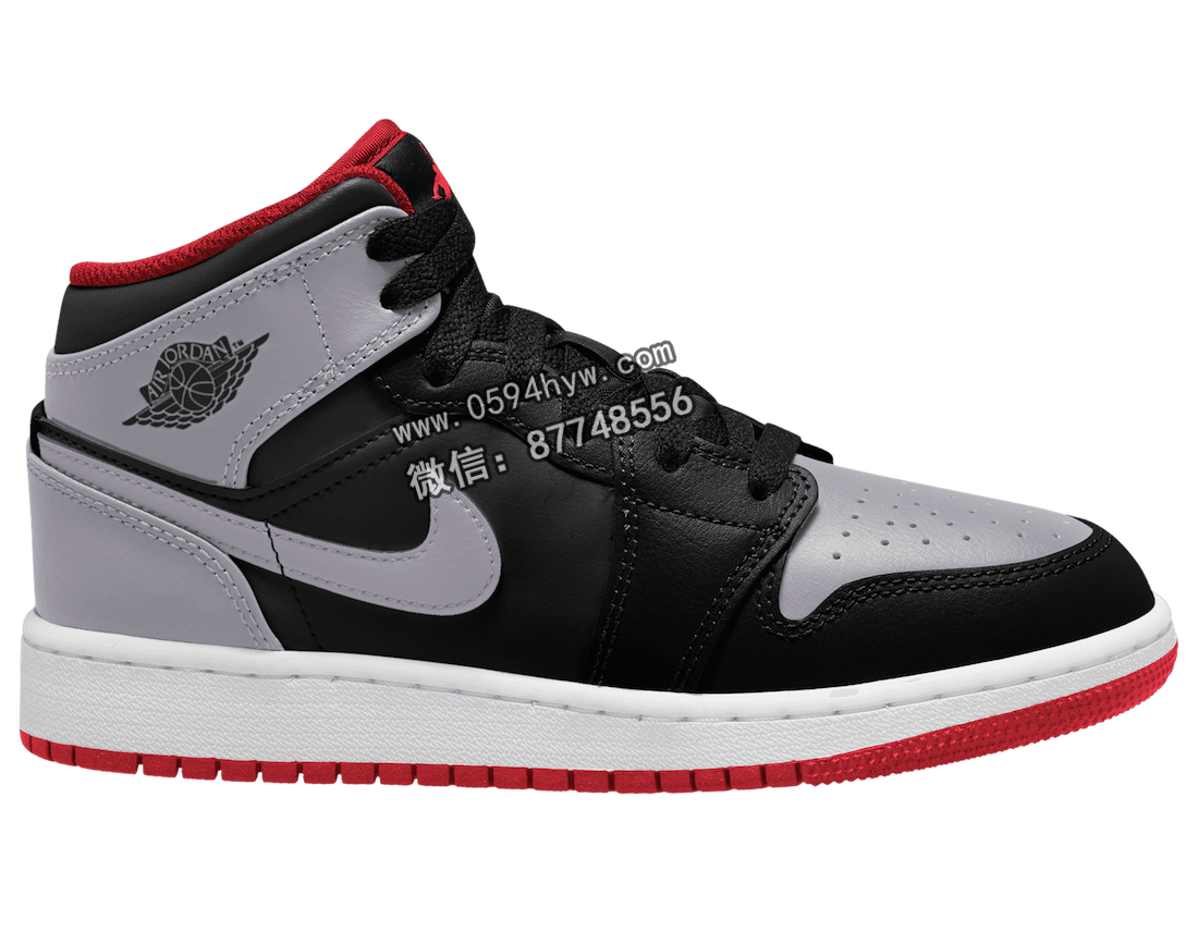 Air-Jordan-1-Mid-GS-Black-Grey-Red-DQ8423-006-4