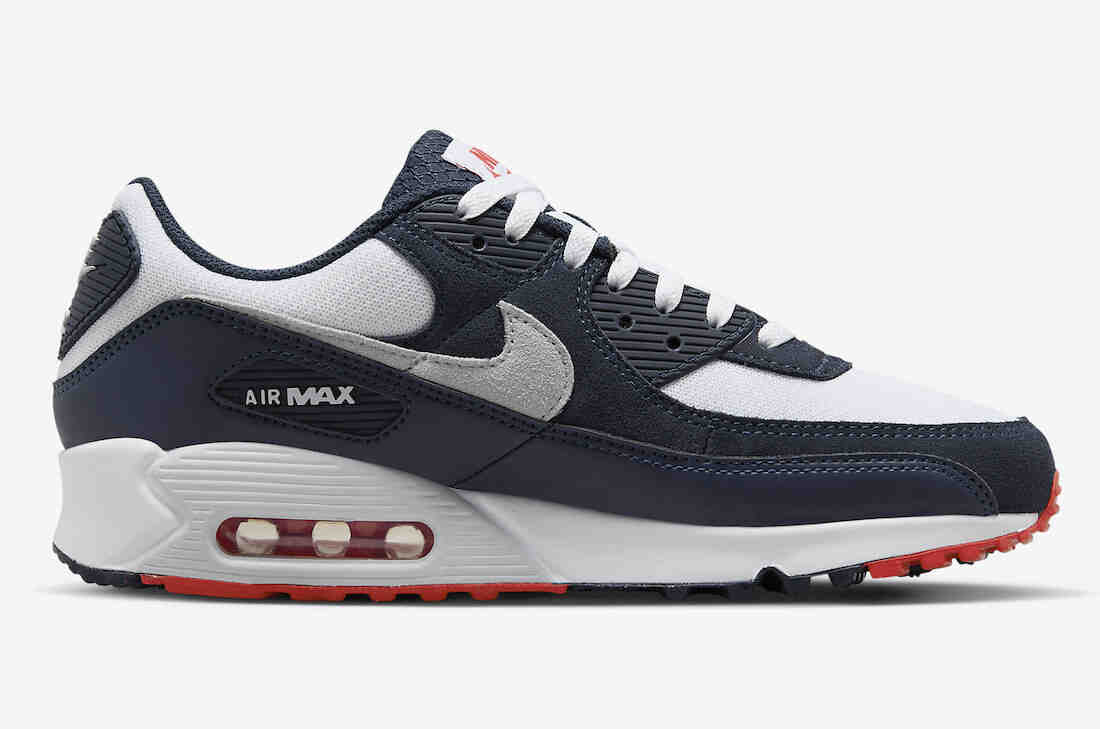 Nike Air Max 90 White Navy Crimson DM0029-400