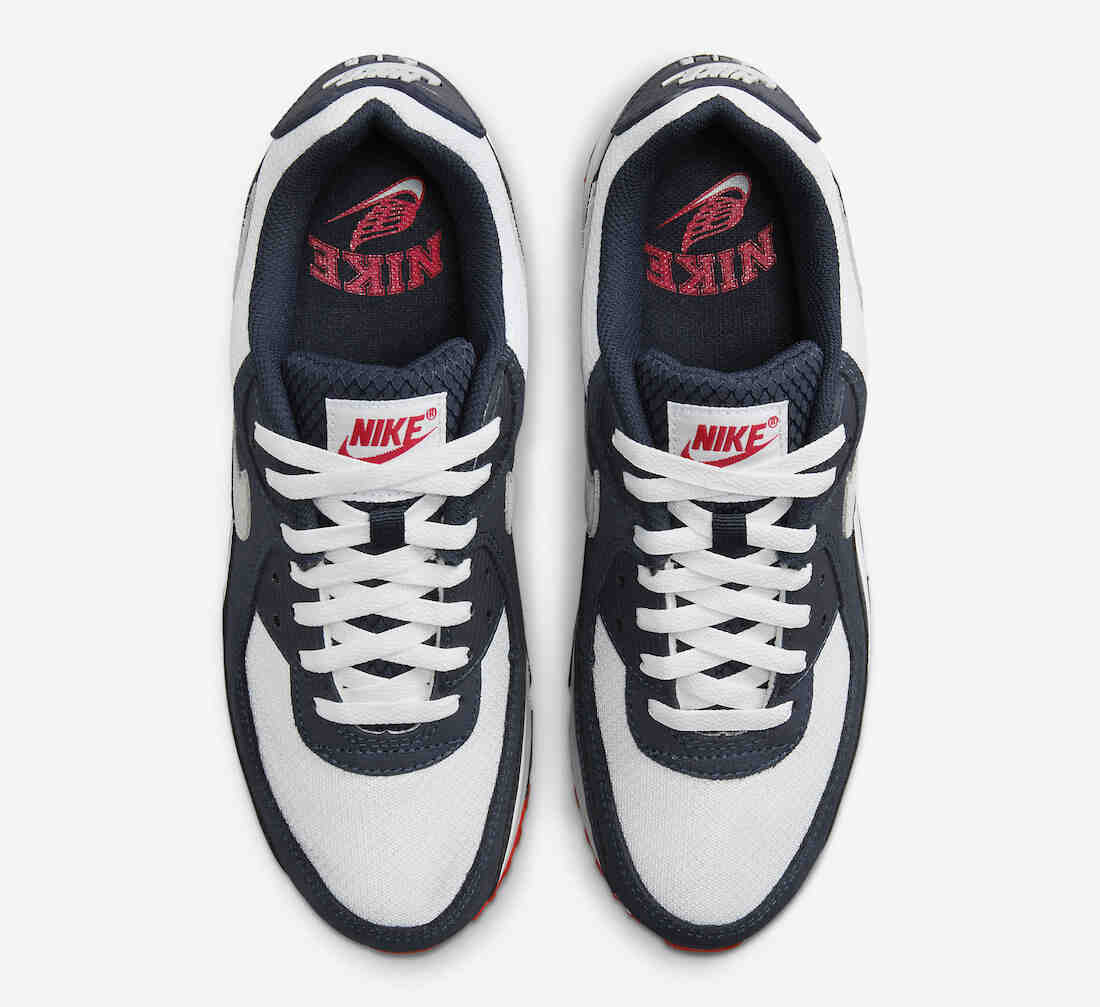 Nike Air Max 90 White Navy Crimson DM0029-400