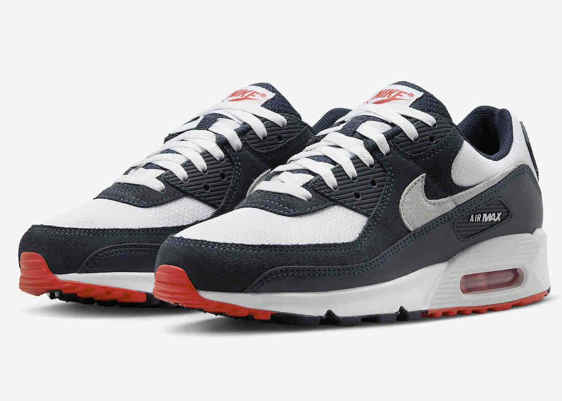 Nike Air Max 90 White Navy Crimson DM0029-400