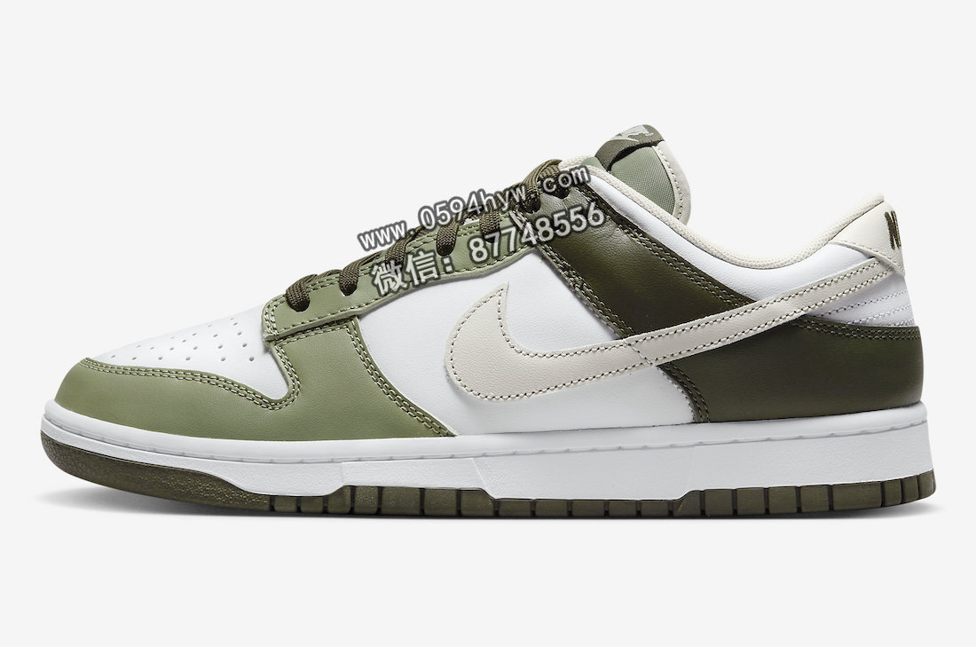 Nike-Dunk-Low-White-Oil-Green-Cargo-Khaki-FN6882-100-1