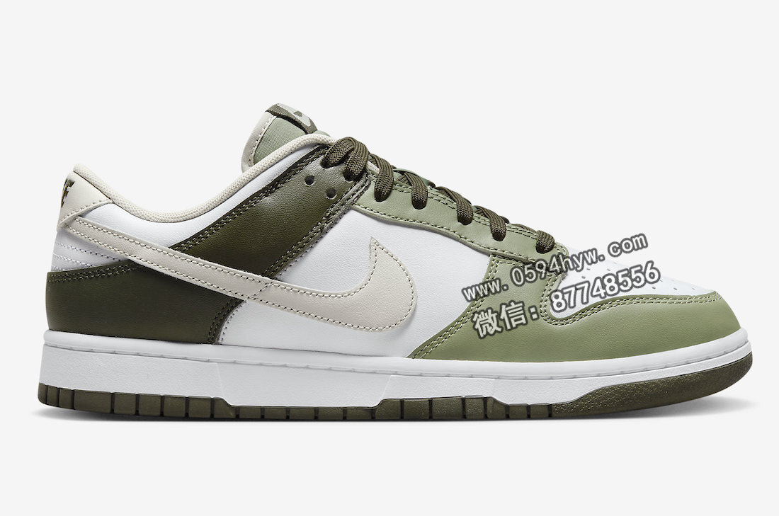 Nike-Dunk-Low-White-Oil-Green-Cargo-Khaki-FN6882-100-2