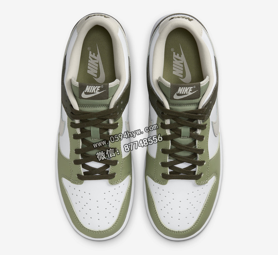 Nike-Dunk-Low-White-Oil-Green-Cargo-Khaki-FN6882-100-3