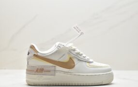 耐克 Nike Air Force 1Low Shadow 舒适潮流 耐磨防滑低帮 板鞋 女款 白棕 CI0919-113