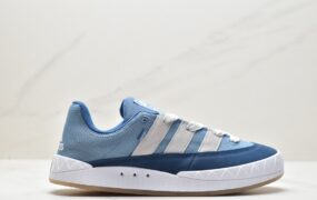 阿迪达斯 adidas originals Adimatic Hemp 鲨鱼面包鞋 潮流复古 防滑耐磨轻便 低帮 休闲板鞋 男女同款 蓝 HQ6907