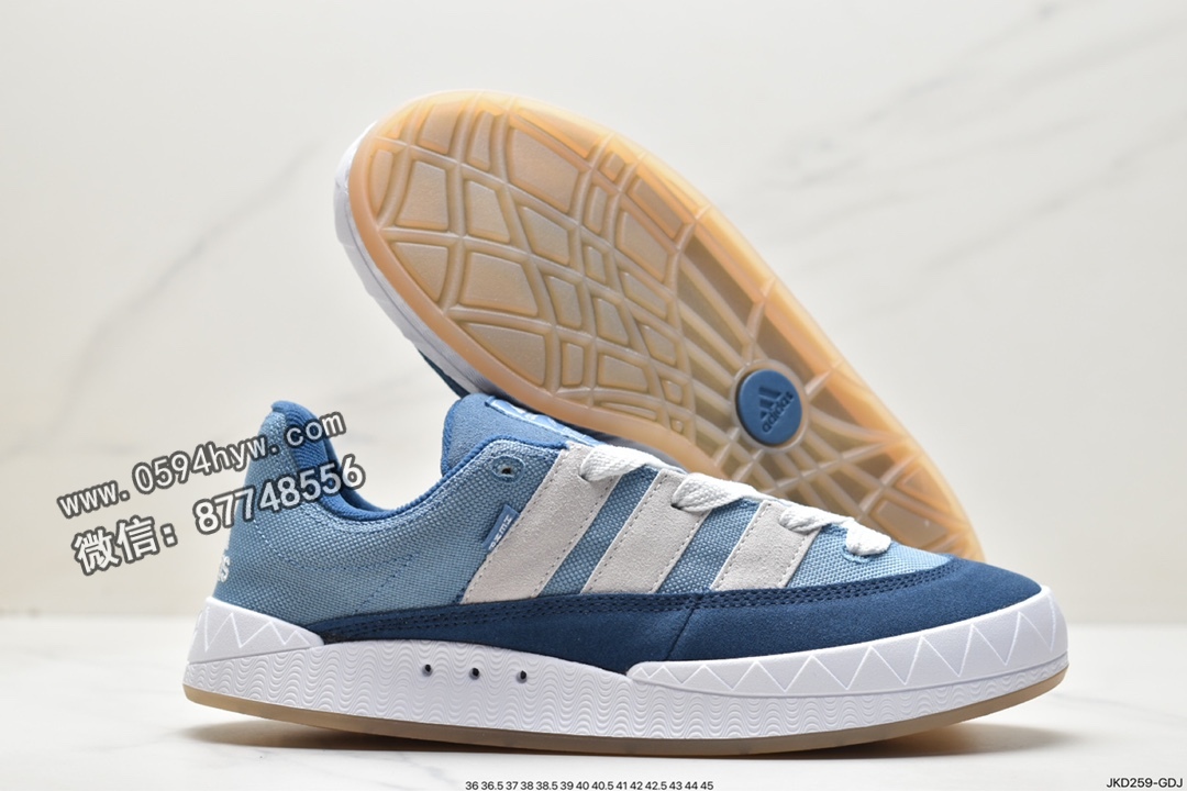 板鞋, 休闲板鞋, Originals, Original, HQ6907, adidas originals Adimatic Hemp, adidas originals Adimatic, adidas Originals, Adidas - 阿迪达斯 adidas originals Adimatic Hemp 鲨鱼面包鞋 潮流复古 防滑耐磨轻便 低帮 休闲板鞋 男女同款 蓝 HQ6907