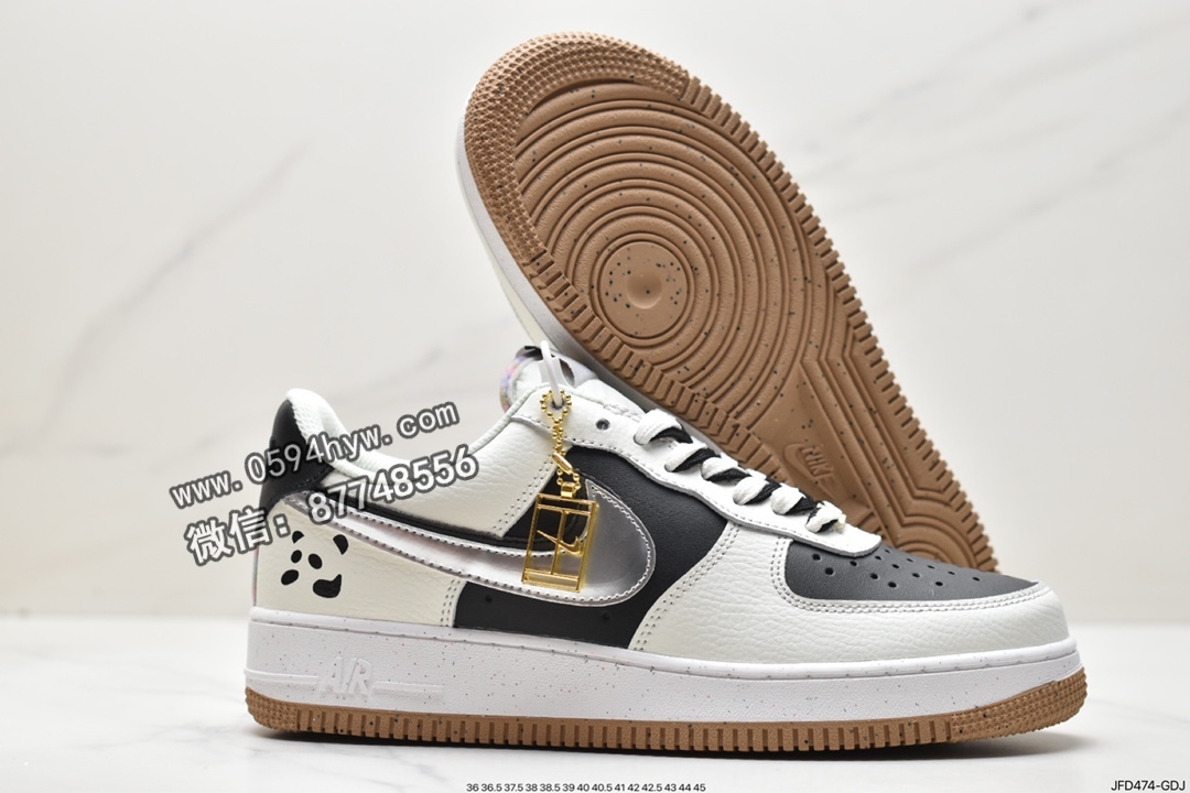 熊猫, 板鞋, Nike Air Force 1Low“82”, Nike Air Force 1 Low, Nike Air Force 1, Nike Air, NIKE, FORCE 1, DX6065-101, Air Force 1 Low, Air Force 1 - 耐克 Nike Air Force 1Low“82”双勾小熊猫 反转黑白 防滑耐磨 低帮 休闲运动板鞋 女款 黑白 DX6065-101