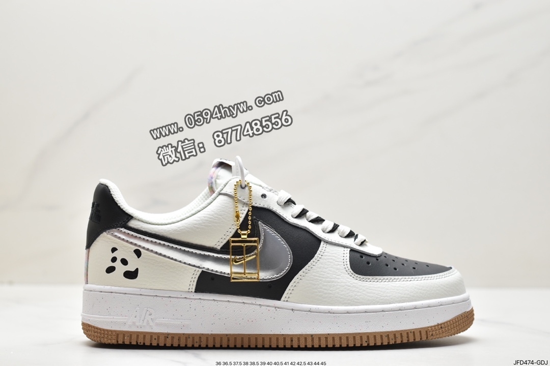 耐克 Nike Air Force 1Low“82”双勾小熊猫 反转黑白 防滑耐磨 低帮 休闲运动板鞋 女款 黑白 DX6065-101