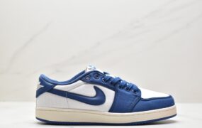 乔丹 AJ1 Jordan Air Jordan 1KO Low“Kentucky” 耐磨透气 低帮 复古篮球鞋 男款 白蓝 DX4981-103