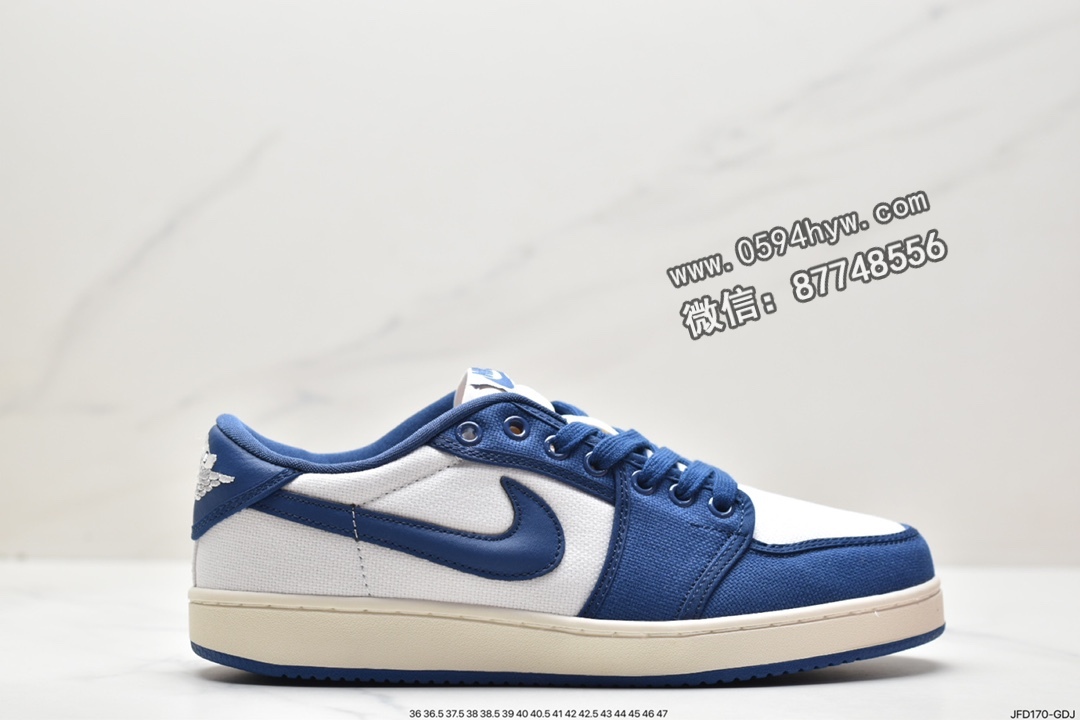 乔丹 AJ1 Jordan Air Jordan 1KO Low“Kentucky” 耐磨透气 低帮 复古篮球鞋 男款 白蓝 DX4981-103