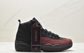 乔丹 A Ma Maniere x Jordan Air Jordan 12 Retro 潮流复古 防滑耐磨 高帮 实战篮球鞋 女款 黑酒红 DV6989-001