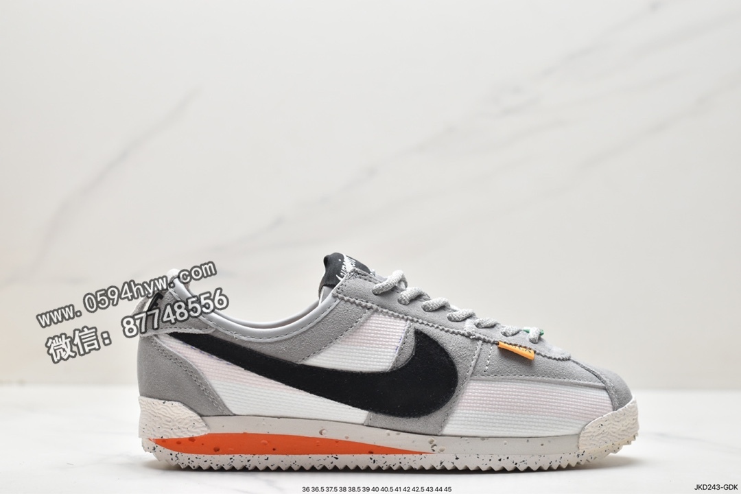 耐克 Union x Nike Cortez 防滑耐磨舒适 低帮 休闲运动跑鞋 灰色 DR1413-020