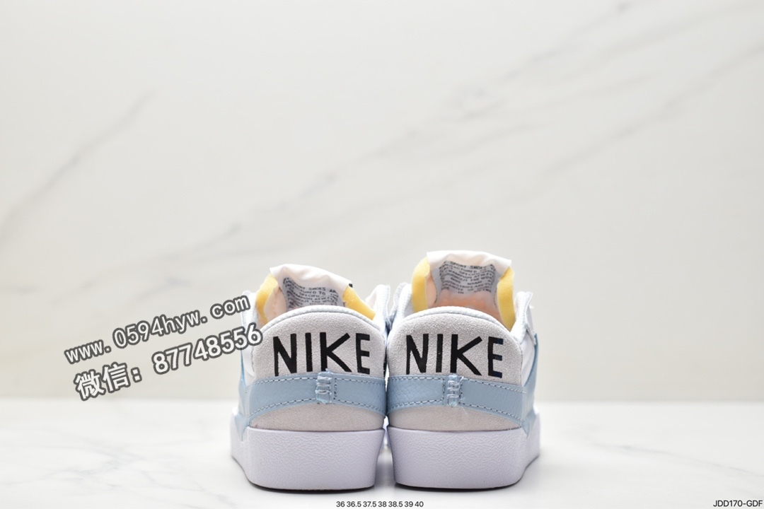 运动鞋, 运动板鞋, 篮球鞋, 板鞋, Swoosh, Nike Blazer low77 Jumbo, Nike Blazer Low, Nike Blazer, NIKE, DR9865-101, Blazer - 耐克 Nike Blazer low77 Jumbo 皮革 复古休闲 防滑耐磨 低帮运动板鞋 女款 白蓝 DR9865-101