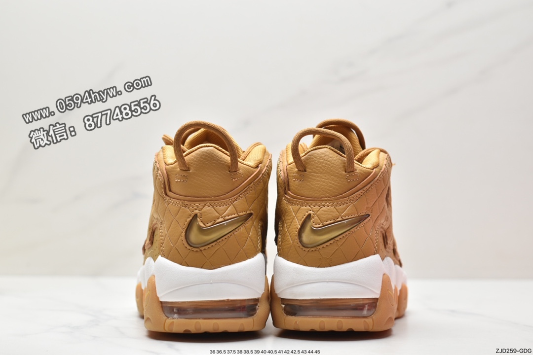 运动鞋, 耐克, 篮球鞋, 小麦色, Nike Air More Uptempo Wheat Gum, Nike Air More Uptempo, Nike Air, NIKE, DX3375-700 - 耐克 Nike Air More Uptempo Wheat Gum 防滑耐磨 中帮 复古篮球鞋 女款 小麦色 DX3375-700