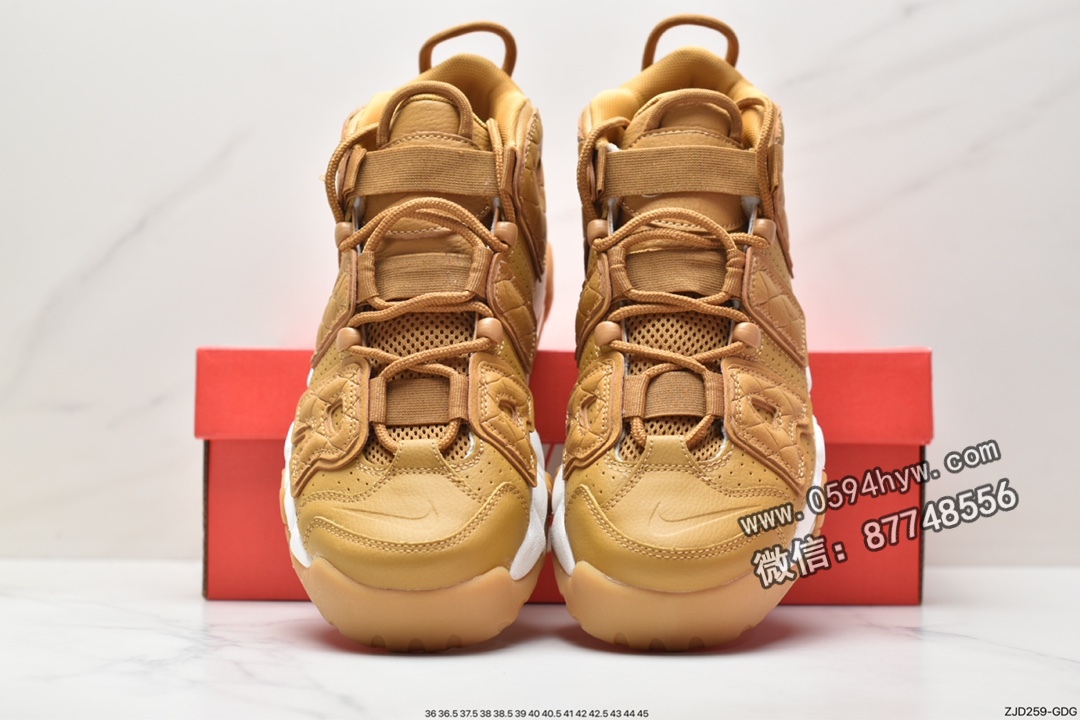 运动鞋, 耐克, 篮球鞋, 小麦色, Nike Air More Uptempo Wheat Gum, Nike Air More Uptempo, Nike Air, NIKE, DX3375-700 - 耐克 Nike Air More Uptempo Wheat Gum 防滑耐磨 中帮 复古篮球鞋 女款 小麦色 DX3375-700