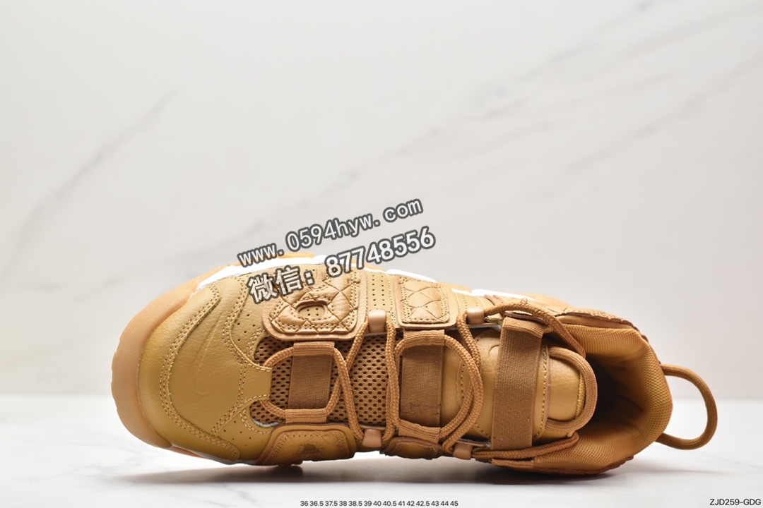 运动鞋, 耐克, 篮球鞋, 小麦色, Nike Air More Uptempo Wheat Gum, Nike Air More Uptempo, Nike Air, NIKE, DX3375-700 - 耐克 Nike Air More Uptempo Wheat Gum 防滑耐磨 中帮 复古篮球鞋 女款 小麦色 DX3375-700