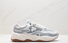 斐乐潮牌 FILA FUSION Flash 复古时尚 运动休闲 低帮 跑步鞋 女款 雨雾灰中灰 T12M311101FMN