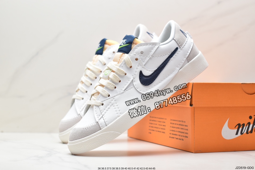 运动鞋, 板鞋, 休闲板鞋, Swoosh, Nike Blazer Low 77 JUMBO, Nike Blazer Low, Nike Blazer, NIKE, FD0378-121, Blazer - 耐克 Nike Blazer low 77 Jumbo 防滑减震耐磨 低帮 休闲板鞋 男女同款 白蓝 FD0378-121