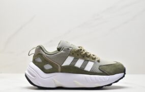 阿迪达斯 adidas originals ZX 22 Boost 舒适防滑耐磨 低帮 休闲运动跑鞋 男款 军绿 GX2040