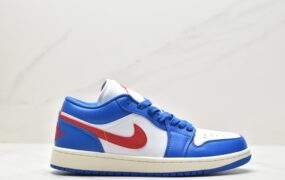 乔丹 Jordan Air Jordan 1″Sport Blue” 减震防滑耐磨 低帮 复古篮球鞋 女款 蓝白 553558-066