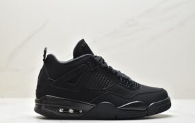 乔丹 AJ4 Jordan Air Jordan 4 黑猫 防滑耐磨减震 高帮 复古篮球鞋 黑色 408452-101