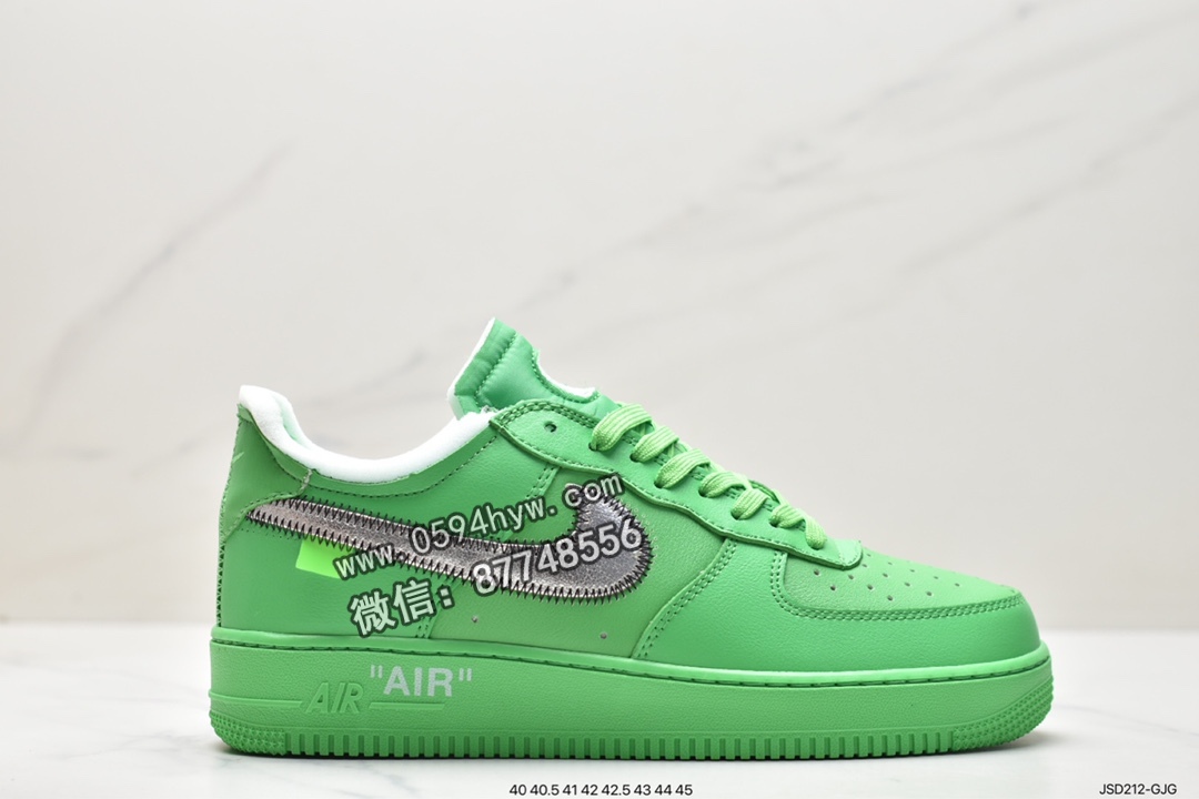 耐克 Off-White x Nike Air Force 1Low“Green” 经典潮流 防滑减震 低帮 休闲板鞋 绿色艺术馆 DX1419-300