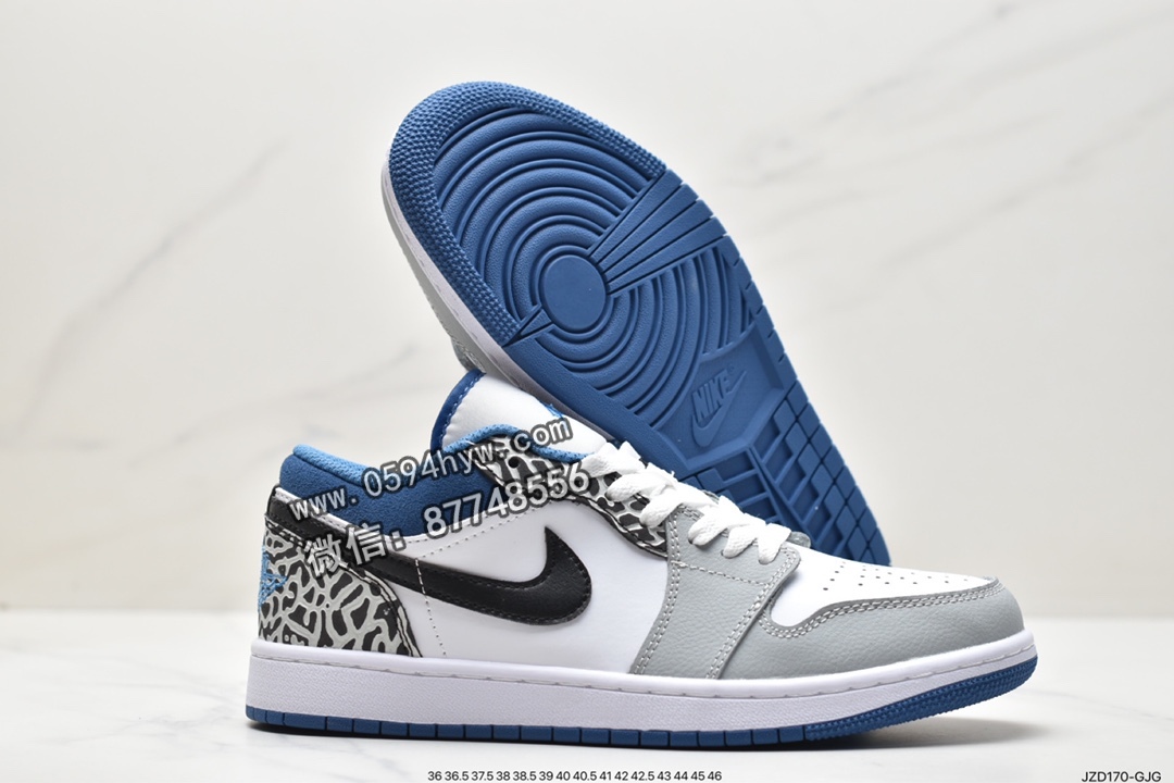 篮球鞋, 爆裂纹, Jordan Air Jordan 1low se"true blue", Jordan, DN3705-301, Air Jordan 1, Air Jordan - 乔丹 Jordan Air Jordan 1low se"true blue" 真蓝 爆裂纹 低帮 复古篮球鞋 男女同款 白蓝 DN3705-301