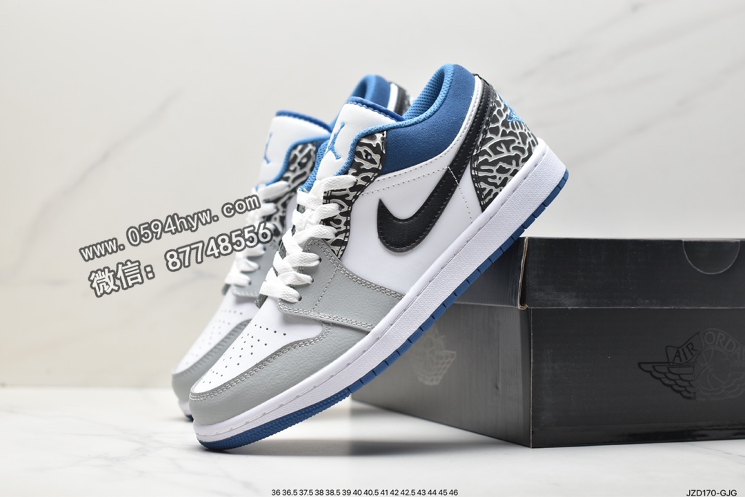 篮球鞋, 爆裂纹, Jordan Air Jordan 1low se"true blue", Jordan, DN3705-301, Air Jordan 1, Air Jordan - 乔丹 Jordan Air Jordan 1low se"true blue" 真蓝 爆裂纹 低帮 复古篮球鞋 男女同款 白蓝 DN3705-301