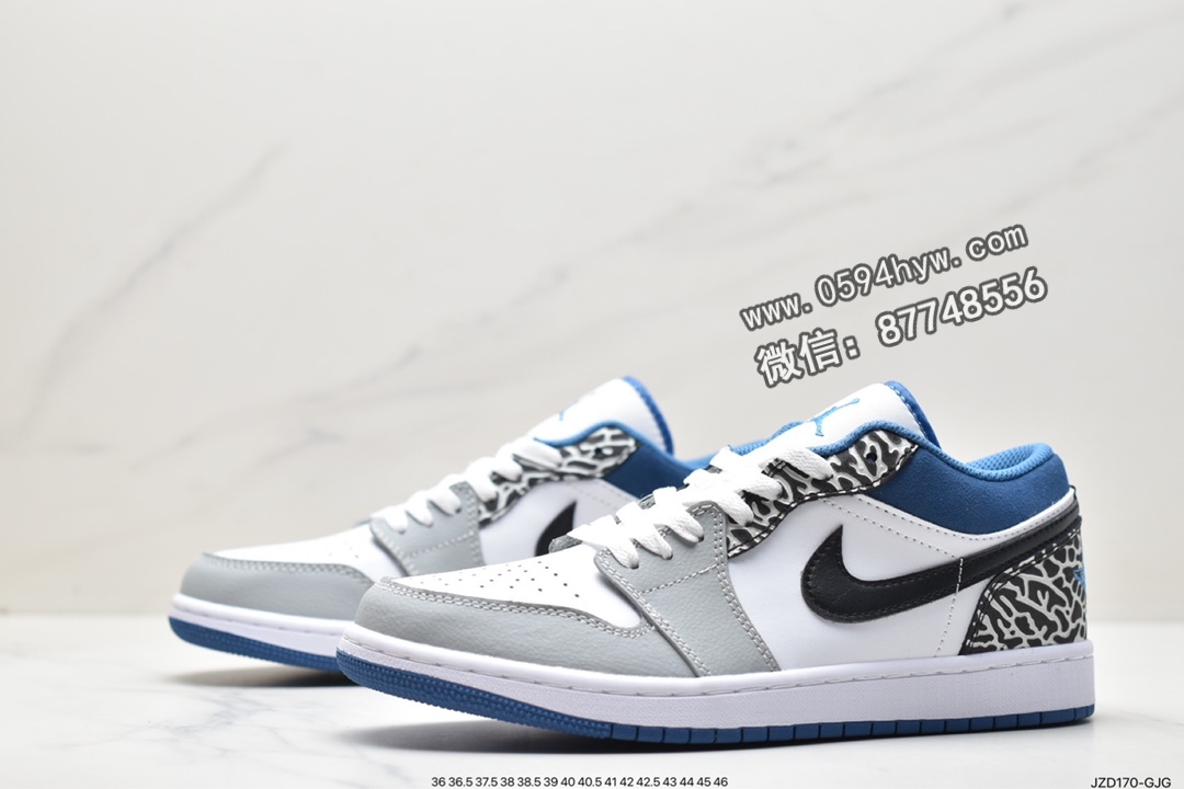 篮球鞋, 爆裂纹, Jordan Air Jordan 1low se"true blue", Jordan, DN3705-301, Air Jordan 1, Air Jordan - 乔丹 Jordan Air Jordan 1low se"true blue" 真蓝 爆裂纹 低帮 复古篮球鞋 男女同款 白蓝 DN3705-301