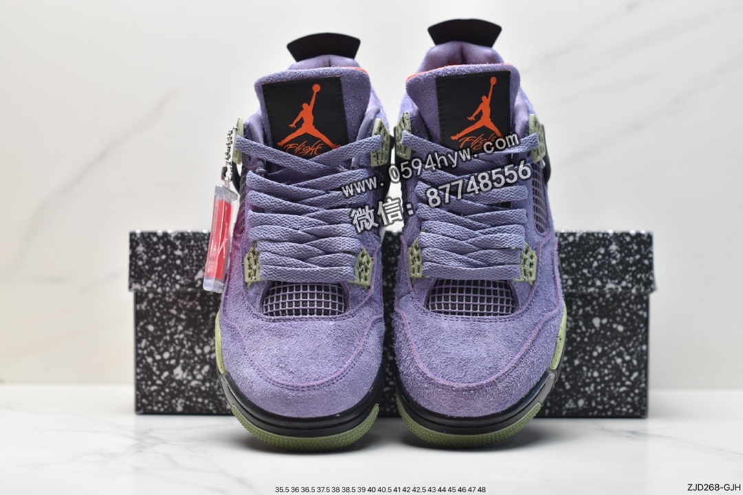 篮球鞋, NY, Jordan Air Jordan 4 retro“canyon purple", Jordan, AQ9129-500, AJ4, Air Jordan 4, Air Jordan - 乔丹 AJ4 Jordan Air Jordan 4 retro“canyon purple" 麂皮 初号机 潮流百搭 防滑减震 中帮 复古篮球鞋 女款 紫色 AQ9129-500