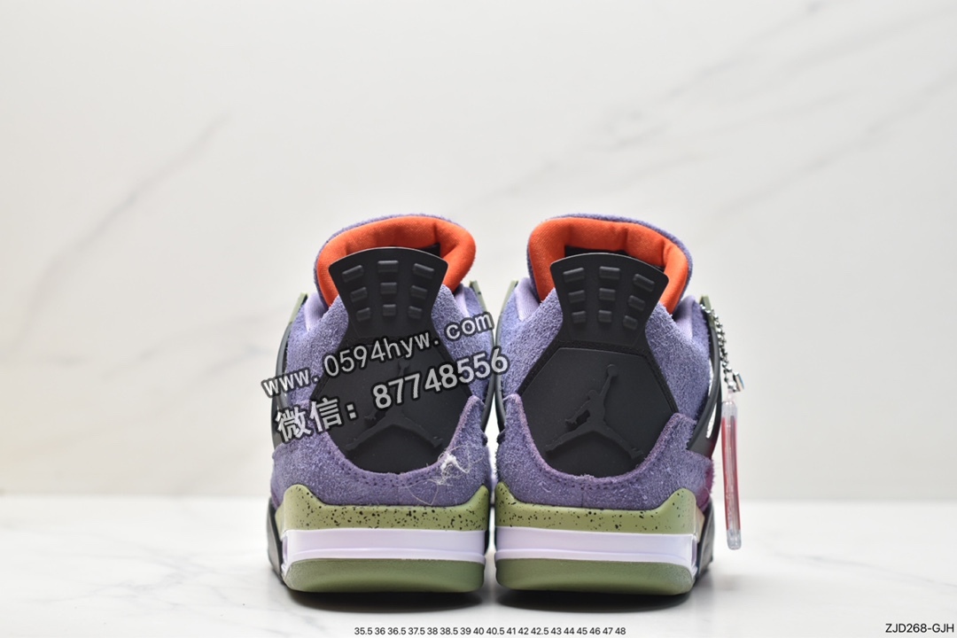 篮球鞋, NY, Jordan Air Jordan 4 retro“canyon purple", Jordan, AQ9129-500, AJ4, Air Jordan 4, Air Jordan - 乔丹 AJ4 Jordan Air Jordan 4 retro“canyon purple" 麂皮 初号机 潮流百搭 防滑减震 中帮 复古篮球鞋 女款 紫色 AQ9129-500