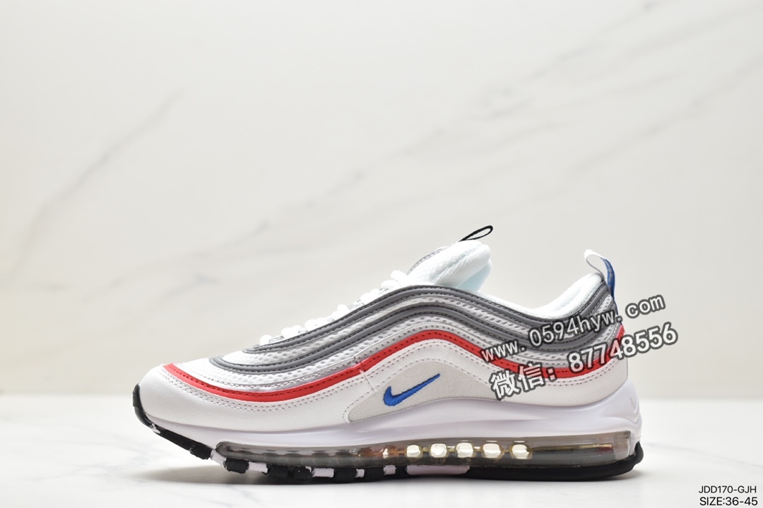 跑步鞋, Nike Air Max 97 Essential, Nike Air Max 97, Nike Air Max, Nike Air, NIKE, DC4830-300, Air Max - 耐克 Nike Air Max 97 Essential 气垫缓震 防滑耐磨 低帮 跑步鞋 女款 灰蓝红 DC4830-300