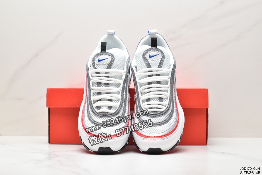 跑步鞋, Nike Air Max 97 Essential, Nike Air Max 97, Nike Air Max, Nike Air, NIKE, DC4830-300, Air Max - 耐克 Nike Air Max 97 Essential 气垫缓震 防滑耐磨 低帮 跑步鞋 女款 灰蓝红 DC4830-300