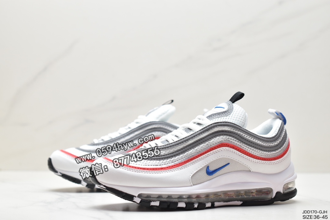 跑步鞋, Nike Air Max 97 Essential, Nike Air Max 97, Nike Air Max, Nike Air, NIKE, DC4830-300, Air Max - 耐克 Nike Air Max 97 Essential 气垫缓震 防滑耐磨 低帮 跑步鞋 女款 灰蓝红 DC4830-300