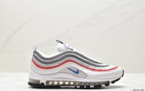 耐克 Nike Air Max 97 Essential 气垫缓震 防滑耐磨 低帮 跑步鞋 女款 灰蓝红 DC4830-300