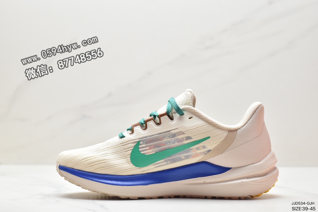 跑步鞋, 耐克, Nike Air Winflo 9 PRM, Nike Air, NIKE, DR8802-100 - 耐克 Nike Air Winflo 9 PRM 减震防滑 耐磨透气 低帮 运动跑步鞋 白绿蓝 DR8802-100