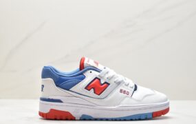 新百伦 New Balance NB 550 防滑耐磨 低帮 复古篮球鞋 男女同款 白红蓝 BB550NCH