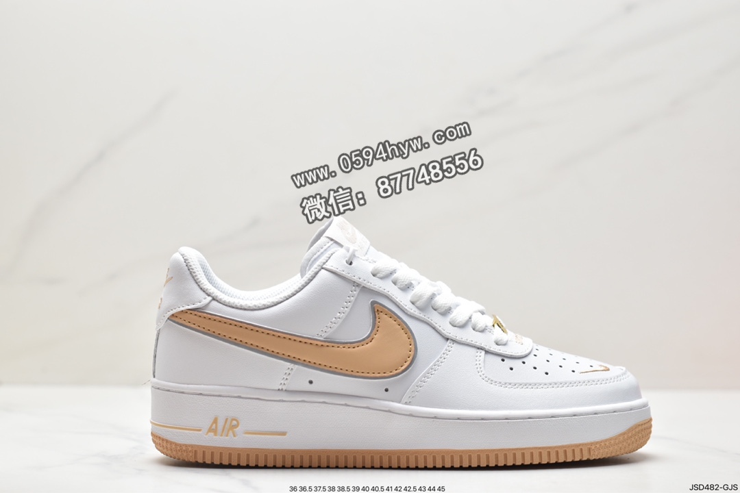 耐克 Nike Air Force 1 Low 空军一号 时尚百搭 低帮 休闲运动板鞋 白橙 GV5696-967