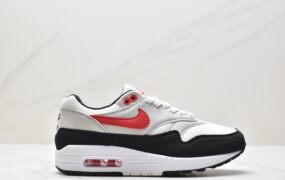 耐克 Nike Air Max 1 经典复古 防滑减震 低帮 休闲运动慢跑鞋 黑灰红 FD9082-101