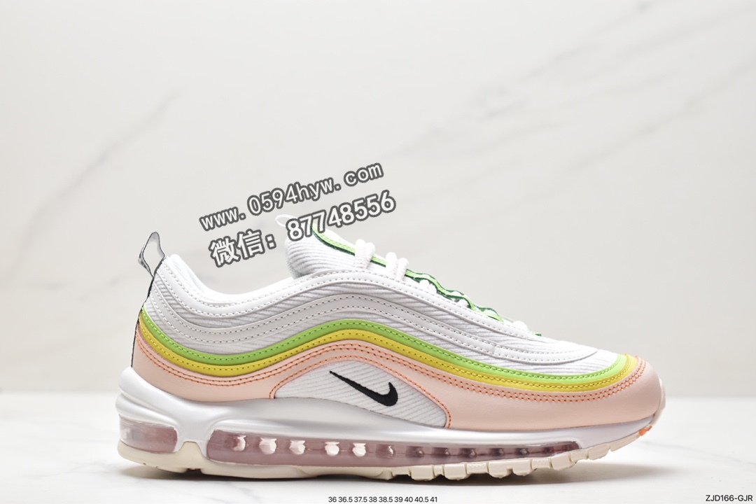 耐克 Nike Air Max 97 舒适时尚 减震耐磨 低帮 运动休闲鞋 女款 白黄 FD0870-100