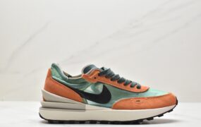 耐克 Nike Waffle One pro green 皮革 减震防滑 低帮 运动休闲鞋 男款 绿橙拼接 DD8014-003