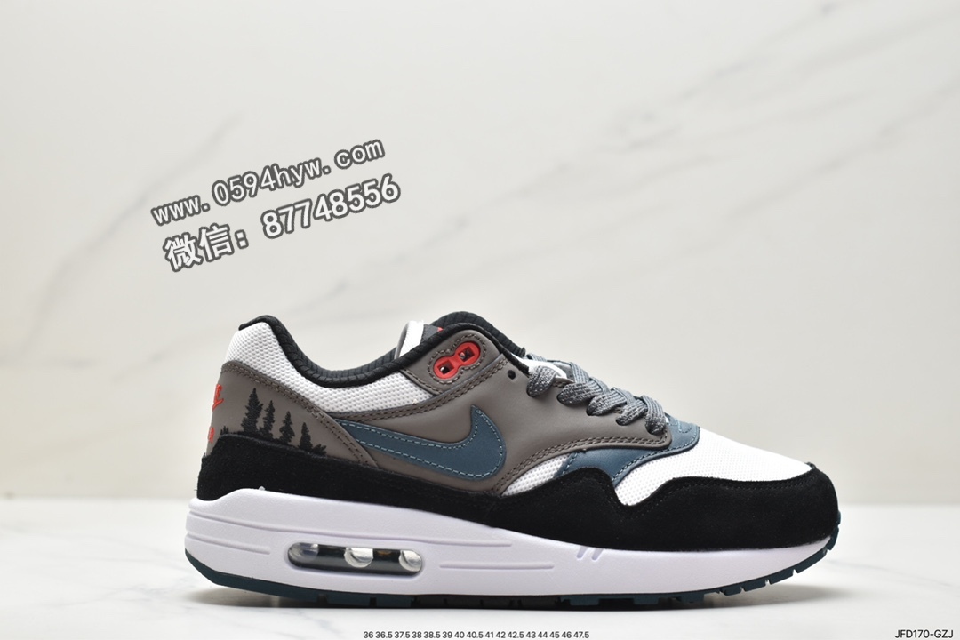 耐克 Nike Air Max 1Prm”Escape” 减震防滑 低帮 运动休闲鞋 男款 灰白黑 FJ0698-100