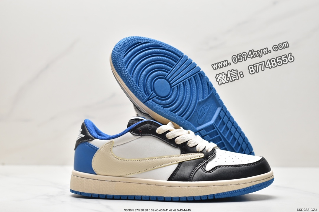 联名, 篮球鞋, 三方联名, Travis Scott x Fragment Design x Jordan AirJordan 1LOW OG SP, Travis Scott, Jordan, fragment design, DM7866-001 - 乔丹 Travis Scott x Fragment Design x Jordan AirJordan 1LOW OG SP 三方联名 闪电 低帮 篮球鞋 男女同款 白蓝黑 DM7866-001