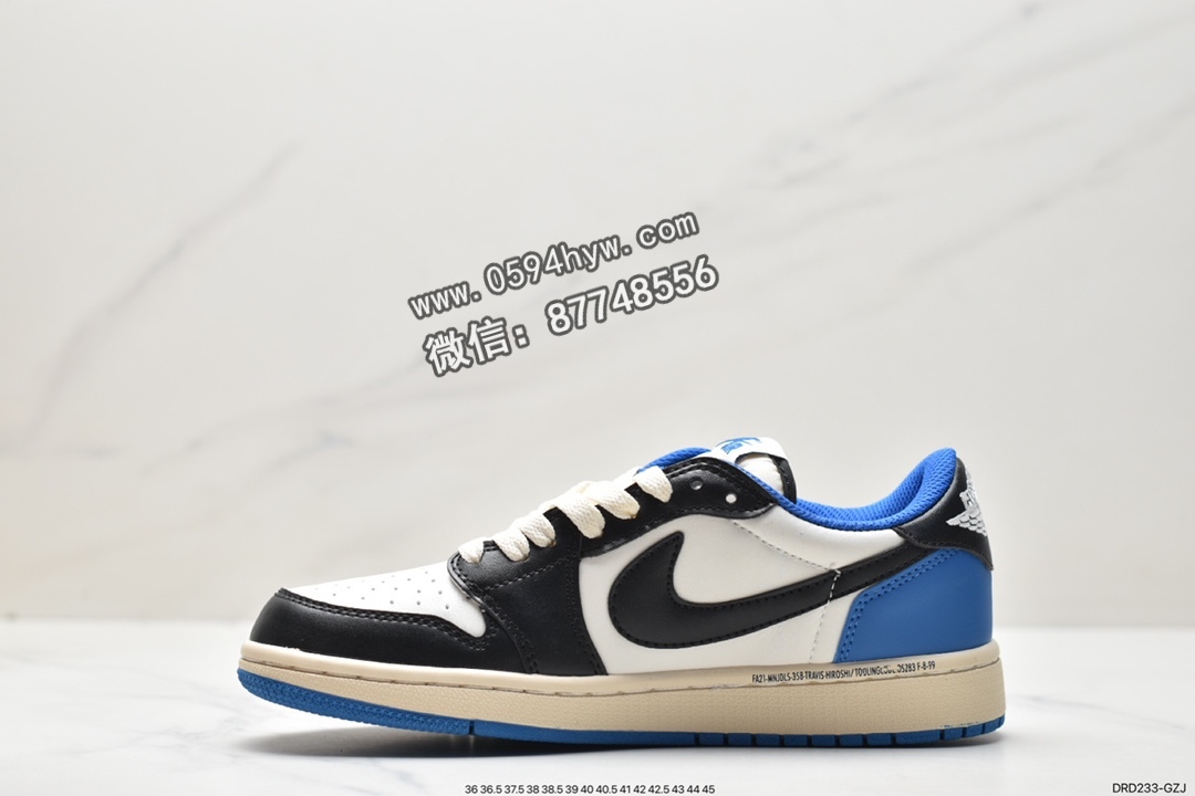 联名, 篮球鞋, 三方联名, Travis Scott x Fragment Design x Jordan AirJordan 1LOW OG SP, Travis Scott, Jordan, fragment design, DM7866-001 - 乔丹 Travis Scott x Fragment Design x Jordan AirJordan 1LOW OG SP 三方联名 闪电 低帮 篮球鞋 男女同款 白蓝黑 DM7866-001