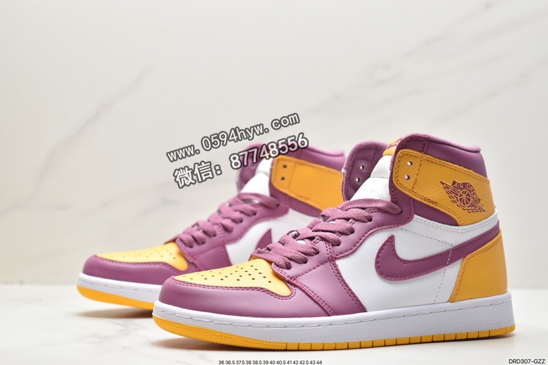 高帮, 篮球鞋, Jordan Air Jordan 1 Retro High OG“UniversityGold and Light Bordeaux”, Jordan, HIGH, Air Jordan 1, Air Jordan, 555088-706 - 乔丹 Jordan Air Jordan 1 Retro High OG“UniversityGold and Light Bordeaux”潮流百搭 高帮 复古篮球鞋 紫黄 555088-706