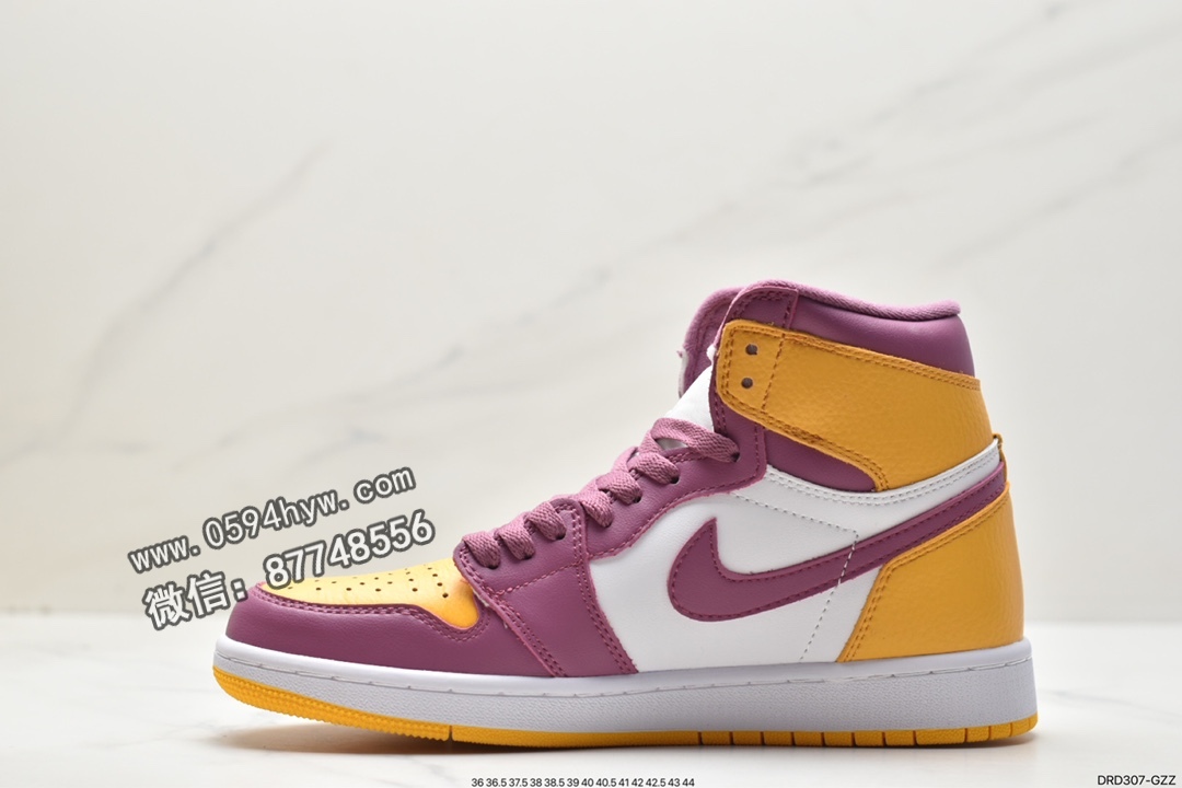 高帮, 篮球鞋, Jordan Air Jordan 1 Retro High OG“UniversityGold and Light Bordeaux”, Jordan, HIGH, Air Jordan 1, Air Jordan, 555088-706 - 乔丹 Jordan Air Jordan 1 Retro High OG“UniversityGold and Light Bordeaux”潮流百搭 高帮 复古篮球鞋 紫黄 555088-706