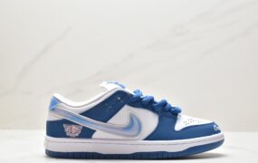 耐克 Born xRaised x Nike Dunk SB LOW”Release Date” 联名款 防滑耐磨 低帮 休闲运动板鞋 男女同款 蓝白色 FN7819-400