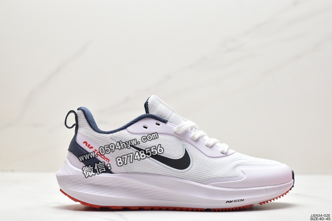 耐克 Nike Zoom Mariah Flynit Racer 登月系列 透气缓震 防滑耐磨 低帮 运动跑步鞋 白黑红