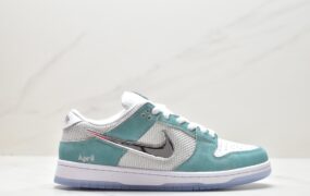 耐克 APRIL SKATEBOARDS x Nike SB Dunk Low 耐磨透气 低帮 休闲运动板鞋 男款 白绿 FD2562-400