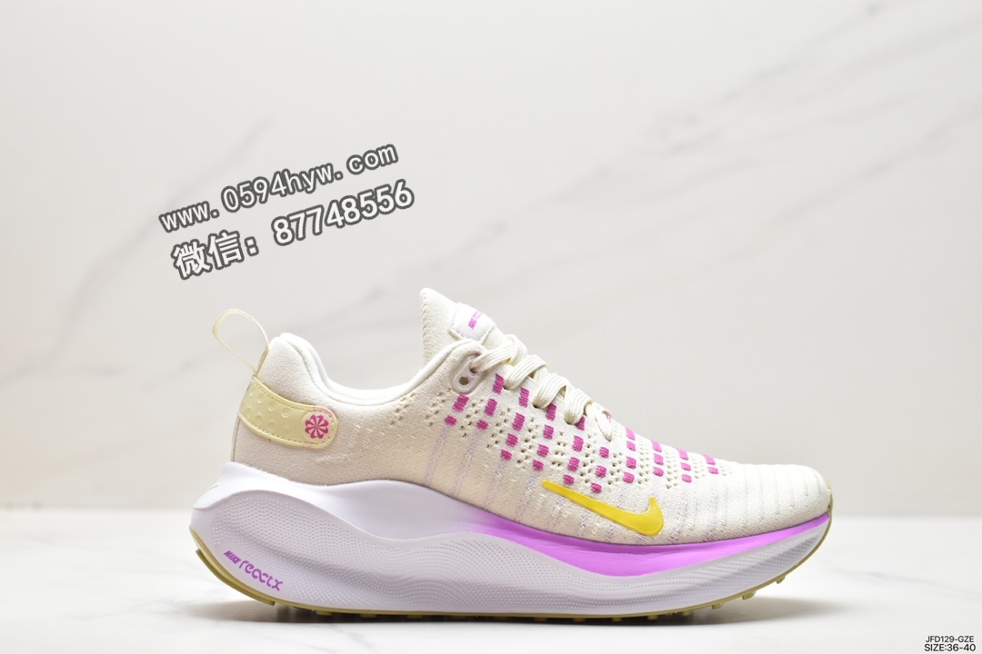 耐克 Nike ZOOMX INVINCIBLE RUN FK4 轻量透气 防滑减震 低帮 休闲运动慢跑鞋 粉白 DR2616-002
